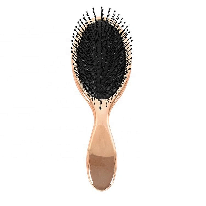 Electroplated brighter cover massage cushion rose gold detangle wet hair brush