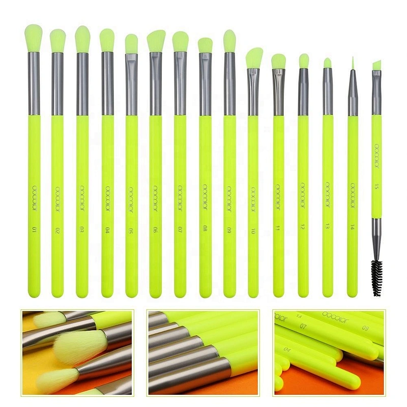 Factory Price Docolor 15Pcs Neon Eye Brush Set Wholesale