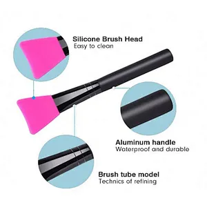 Facial Mask Brush Makeup Set Soft Silicone 3pcs Foundation Eye Shadow Flat Brush Face Concealer Wood Eyeliner BLUSHER