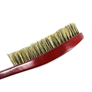 Anti static mens beard grooming kit shaving wood boar bristle hair brush wave curved 360 wave brush