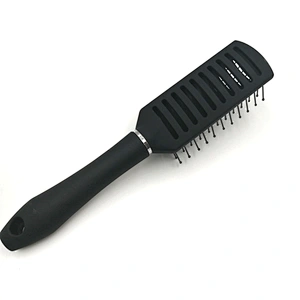 Factory sale small MOQ electroplating hair care square brush private label paddle hair brush