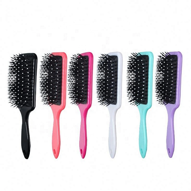 Private Label Paddle Brush Straightener Hair Scalp Massage Comb Plastic Head Brus