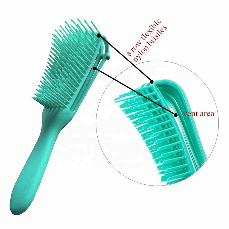 Free sample Curve Fast Drying octopus 8 rows Anti-Static Scalp Plastic  Massage Vent Detangling Hair Brush