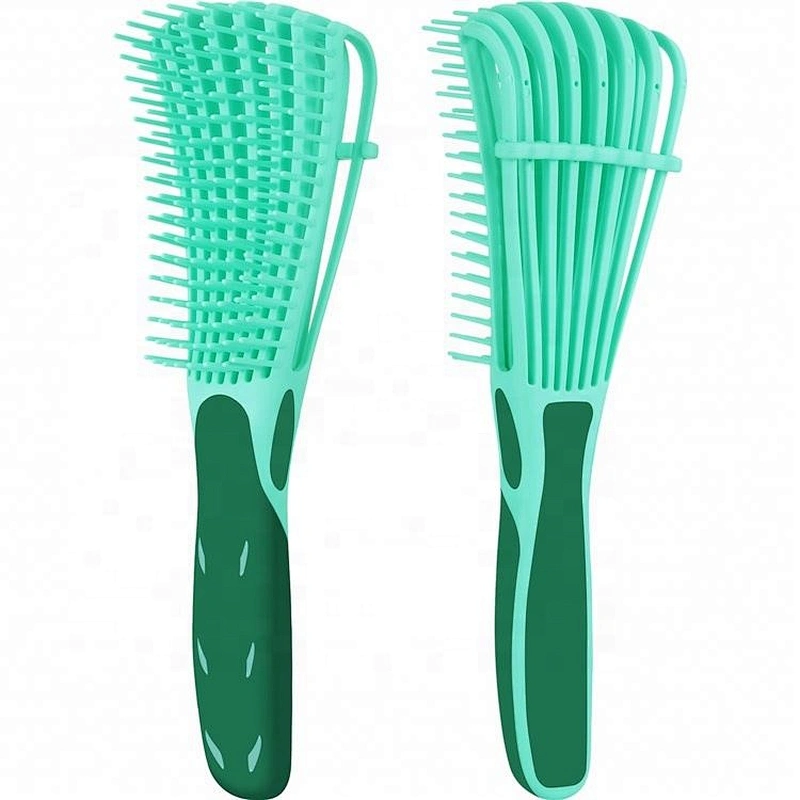 Good Quality Soft Rubber Handle Detangling Eight-Claw Hair Brush For Curly