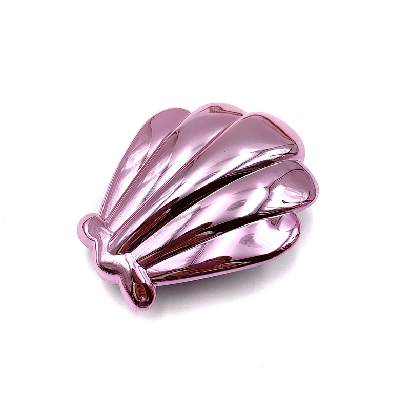 2020 New Design Shell Shape Plastic Travel Portable Cute Private Label Detangling Bling Hair Brush