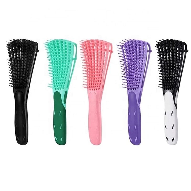 Good Quality Soft Rubber Handle Detangling Eight-Claw Hair Brush For Curly
