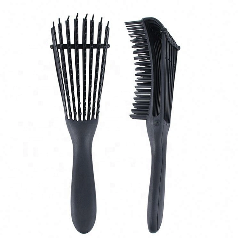 Scalp massage curve fast drying vented hairbrush detangle 8 rows flexible bristle wet detangling hair brush
