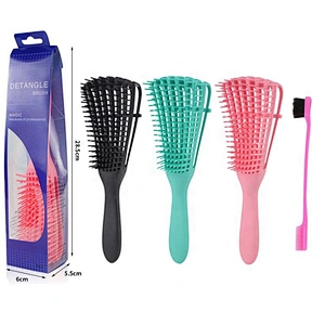 America African Tangle Knot Dry Wet Curly Scalp Massage Comb Women Detangler Hairbrush For Salon Hairdressing Styling Tool