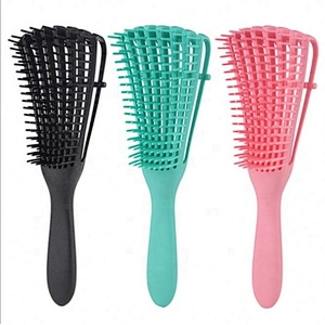 Free Sample Curve Fast Drying Octopus 8 Rows Anti-Static Scalp Plastic  Massage Vent Detangling Hair Brush