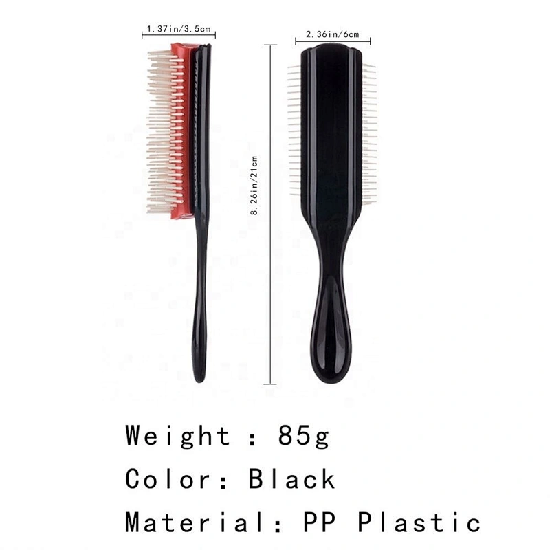 Personalized  Detachable Air Cushion Nylon Bristles 9 Row Denman Hair Brush For Man