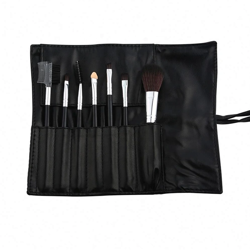 Wholesales 7 Pcs Professional Plastic Make Up Brush Label Makeup Bag Set