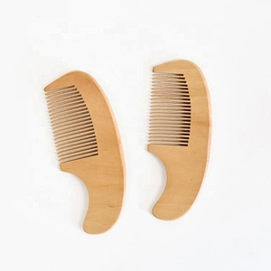Soft cute wooden handle 100% goat hair brush+small cushion travel baby hair brush
