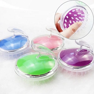 Hair Scalp Massaging Shampoo Brush Silicone Soft Comb For Care Cleaning Shower