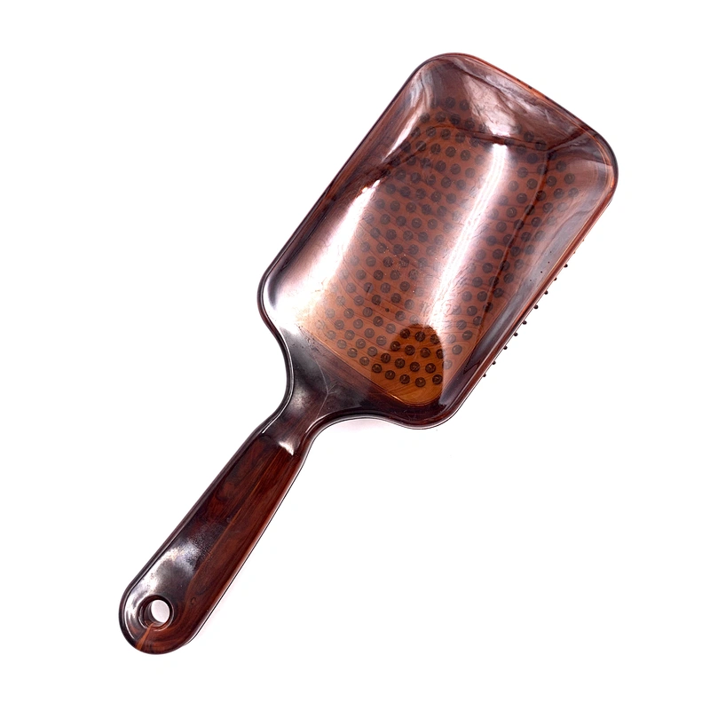 Xinlinda Amber Color Soft Hair Woman Head Massage Large Plastic Paddle Hair Brush Comb