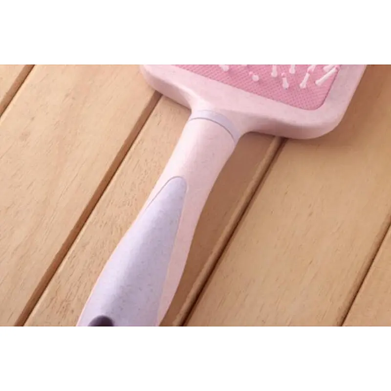 Wholesale Pink Paddle Cushion Plastic Hair Brush Soft Nylon Bristle Detangling Logo Wet For Extensions