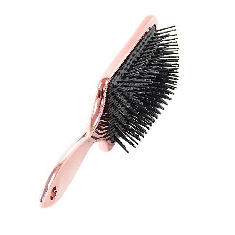 Factory wholesale luxury customized electroplated air cushion handle square hair brush