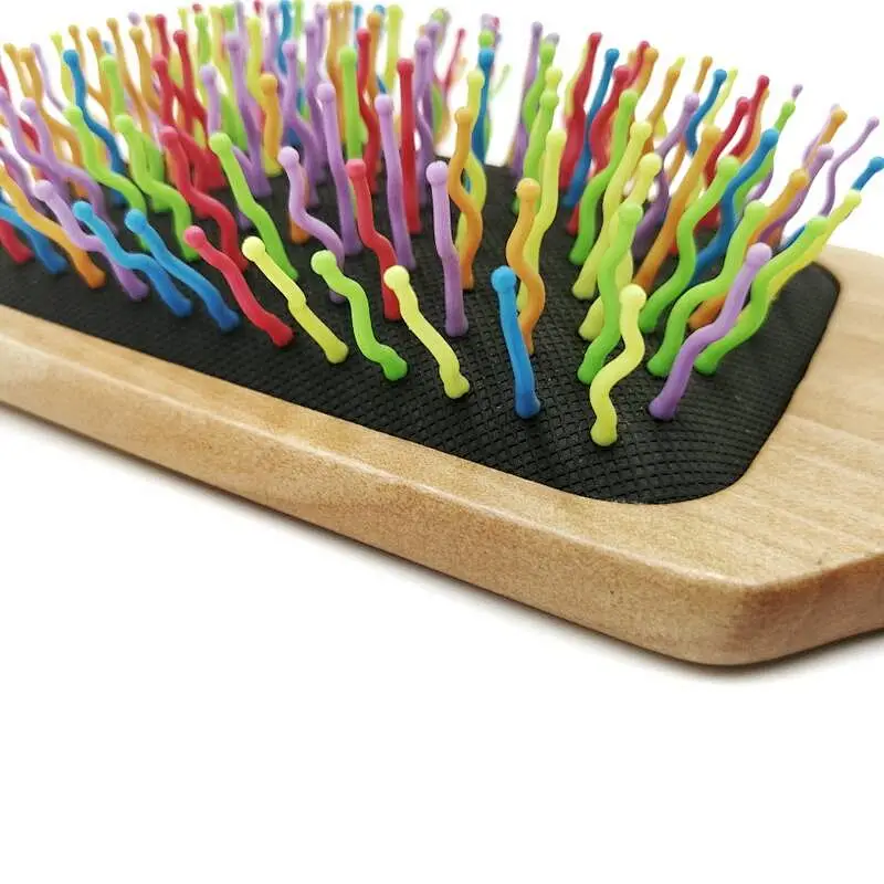 Long Handle Wooden Custom Curved Wave Brush 360 Wave Brush Boar Bristles Hair Brush For Men