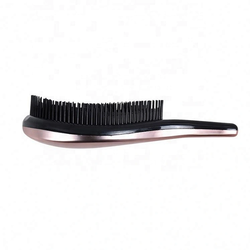 Wholesale popular comfortable OEM logo professional golden pink detangle hairbrush