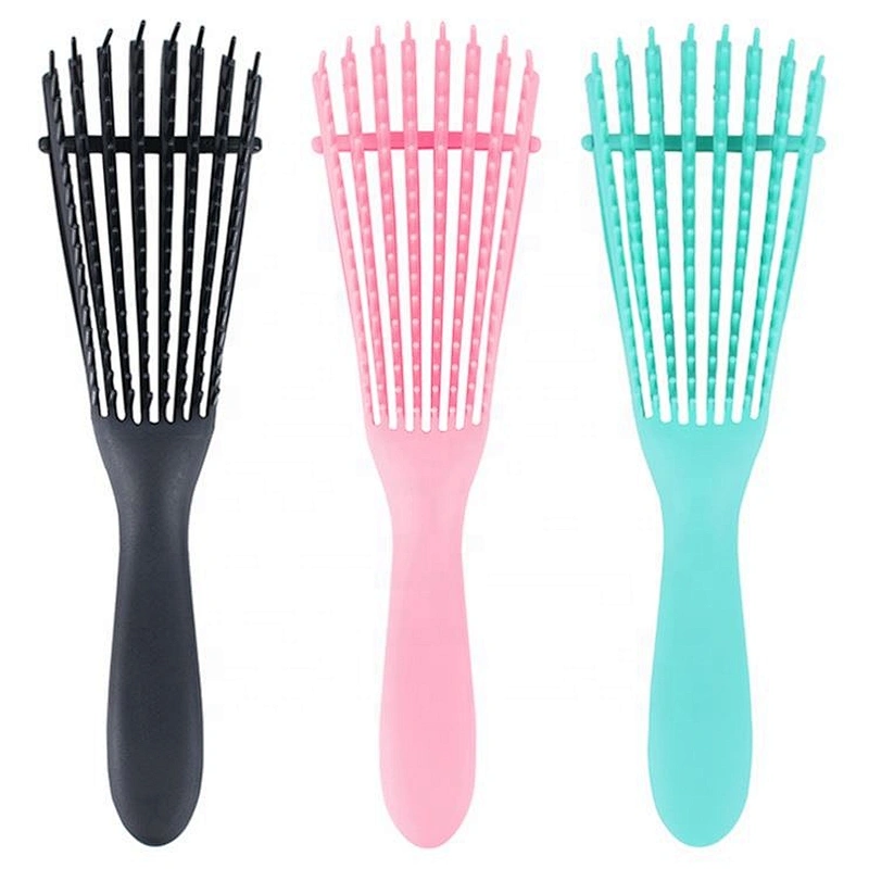 4 colors fast drying 8 rows anti static cleaner edge flat filament top nylon bristles self cleaning hair brush