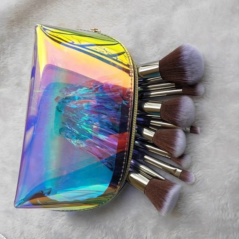 Custom Logo Gift Box Makeup Brushes 10Pcs Rainbow Face Eye Make Up Brush Kit