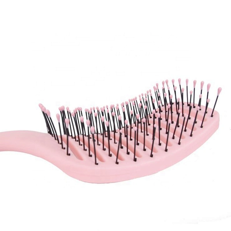Cheap matt soft touch pink detangling vent brush curly air fast drying ergonomic waves brush