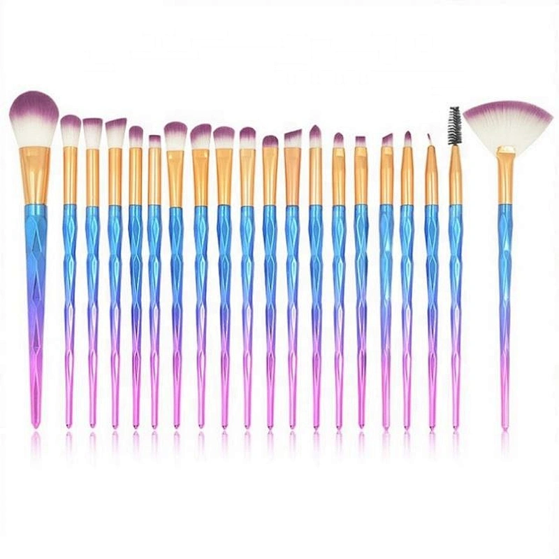 2020 Hot Selling 20Pcs Sets Colorful Eye Makeup Brush Diamond Brushes Set