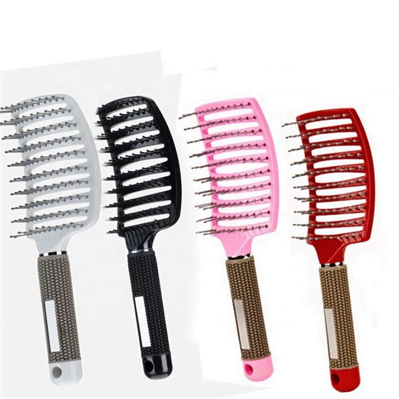 Boar Bristle Hair Brush - Curved And Vented Detangling For Long, Thick, Thin, Curly & Tangled