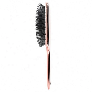 Factory sale small MOQ electroplating hair care square brush private label paddle hair brush