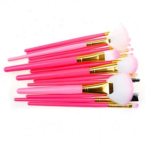 Leather Packing Portable 18Pcs Pink Color Makeup Brush Set