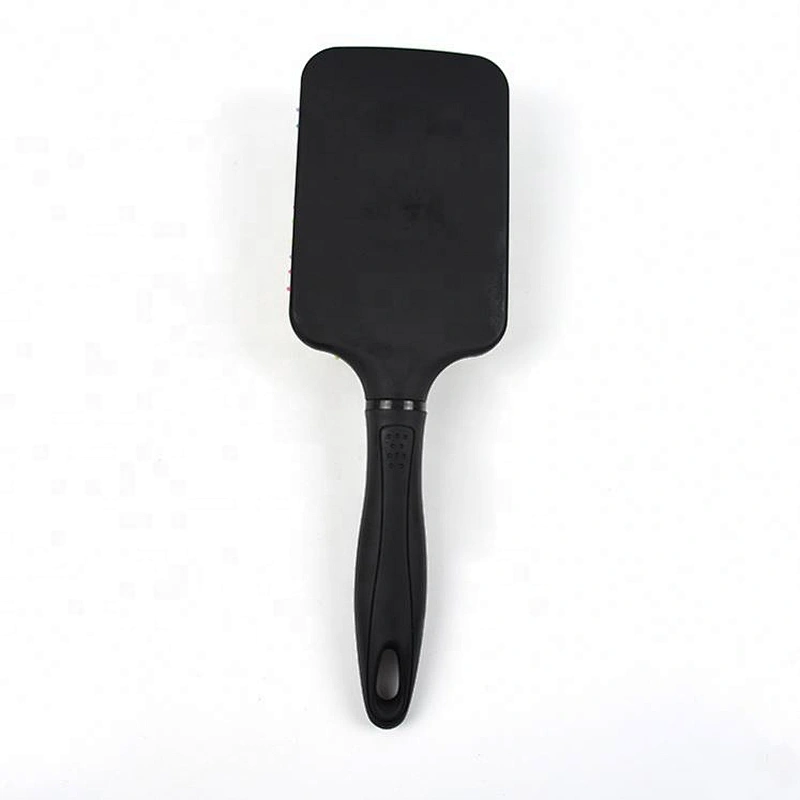 Natural big size paddle hairbrush custom logo rainbow hair brush for woman