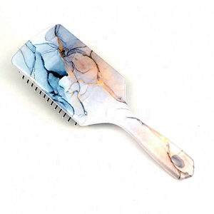 2020 New Design Marble Cushion Plastic Hair Brush Private Label Detangle Magic Paddle