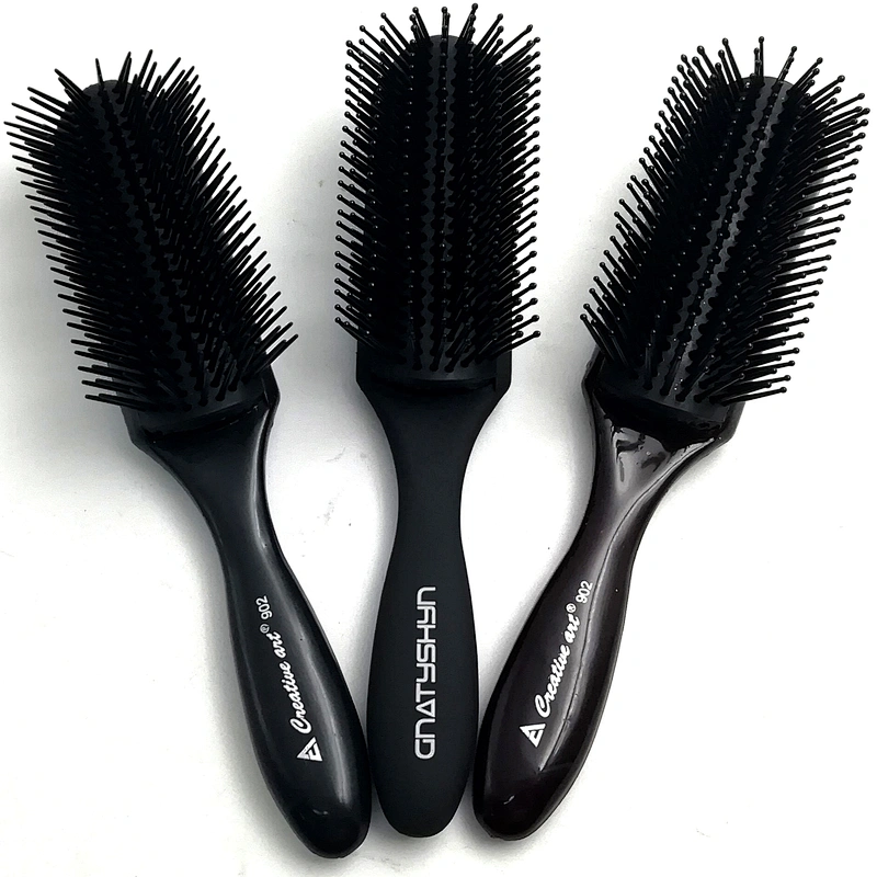 Classic Easy Clean Removable Denman Styling Bling Handle Brush Pad 5 7 9 Row Hairbrush