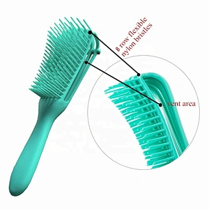 Free Sample Curve Fast Drying Octopus 8 Rows Anti-Static Scalp Plastic  Massage Vent Detangling Hair Brush