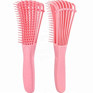 Wholesale Custom Logo Products Eight Rows Detangling Massage Detangle Hair Brush For Curly