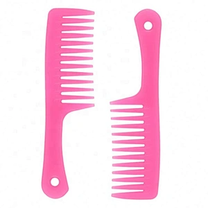 Professional plastic magic salon barber hair dye custom logo detangling comb wide tooth