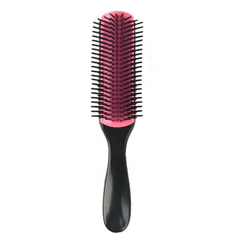 Top selling 9 lines nylon pins custom logo denman styling hair brush ABS plastic denman hairbrush
