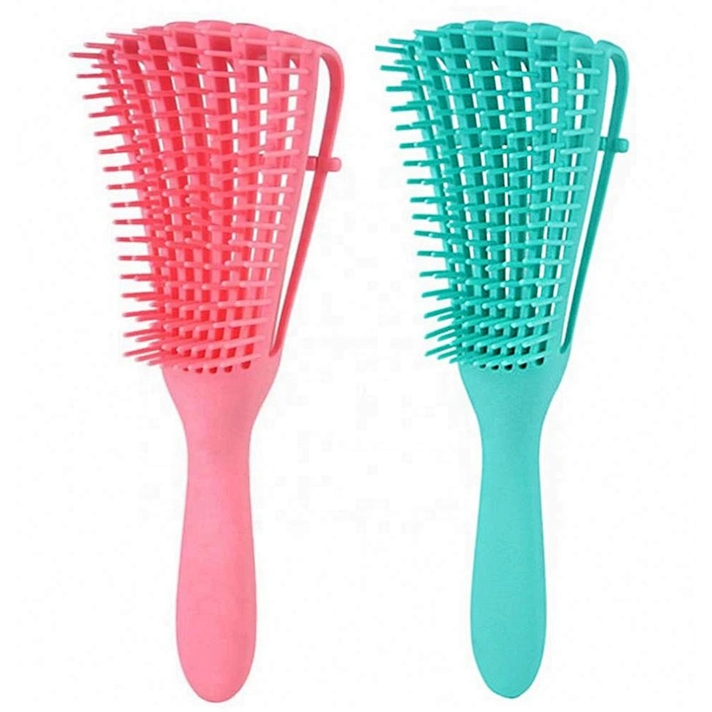 Professional Custom Logo Pink,  Curly Wet Afro Textured Detangling Brush For Natural Black Hair Or Long Thick/