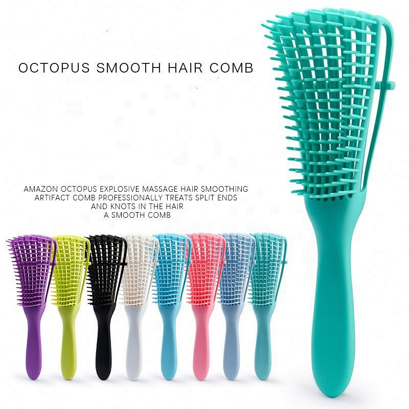 B1756 Powerful Function Tangle Removal Women Men Salon Detangler Natural Hair Brush Multi Color Scalp Massage Curly Plastic Comb