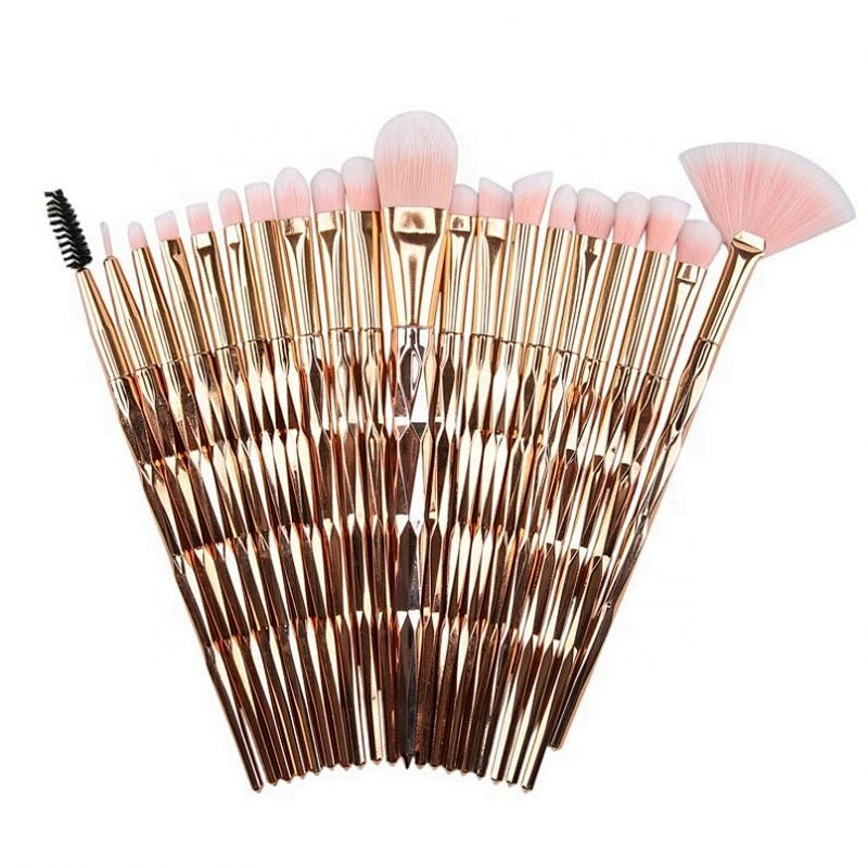 Multi-Function Brushes Kit 20 Pieces Makeup Brushes/Wooden Handle Rose Gold Brush Set/Custom Logo Make Up