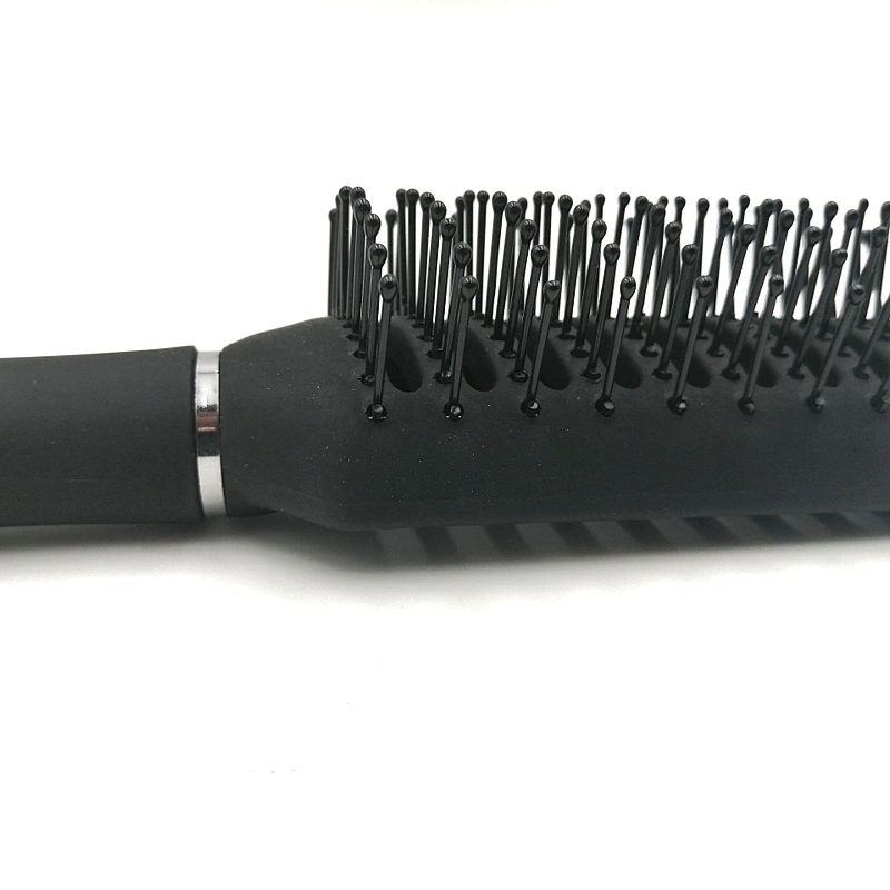 Factory sale small MOQ electroplating hair care square brush private label paddle hair brush