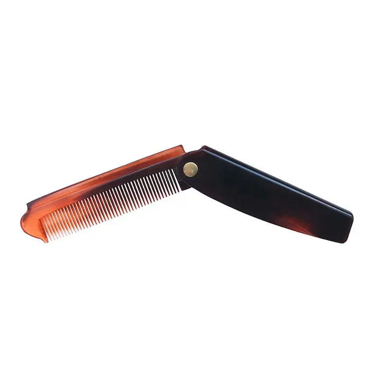 Xinlinda brand folding beard brush fine tooth pocket hotel plastic mini folding beard mustache lice Comb