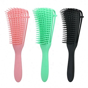 Wholesale Custom Logo Products Eight Rows Detangling Massage Detangle Hair Brush For Curly