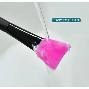Facial Mask Brush Makeup Set Soft Silicone 3pcs Foundation Eye Shadow Flat Brush Face Concealer Wood Eyeliner BLUSHER