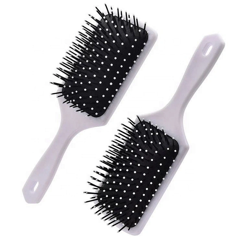 Small Order Detangling Cushion Hair Brush Massage Paddle Comb Customized Logo Marble Stripe