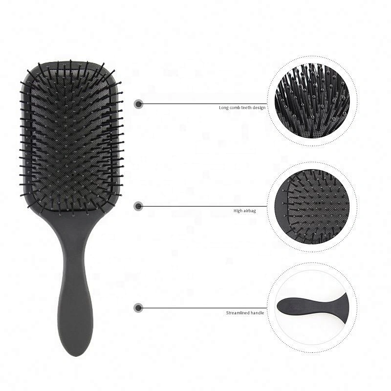 Paddle Hair Brush With Soft Cushion Detangling And Smoothing For Men, Women Kids, Detangler All Types