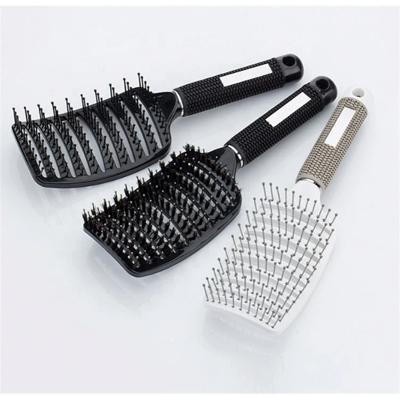 Boar Bristle Hair Brush - Curved And Vented Detangling For Long, Thick, Thin, Curly & Tangled