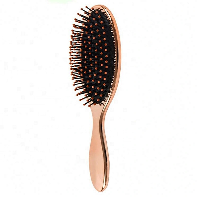 Anti static travel air cushion thicker bristles hair care electroplating rose gold hair brush