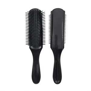 Amazon Hot Sell Personalized Nylon Bristles Detangling Hair Brush 9 Row Denman