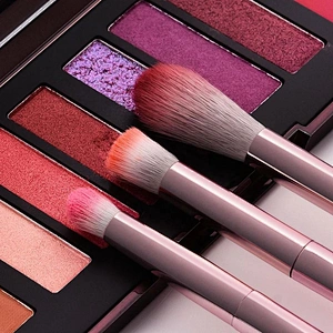 AMEIZII 10Pcs Makeup Brush Set With Case Rose Gold Brochas De Maquillaje Professional Make Up Brushes