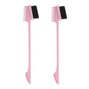 Black personalized custom edge control popular mini pocket women edge brush and comb double